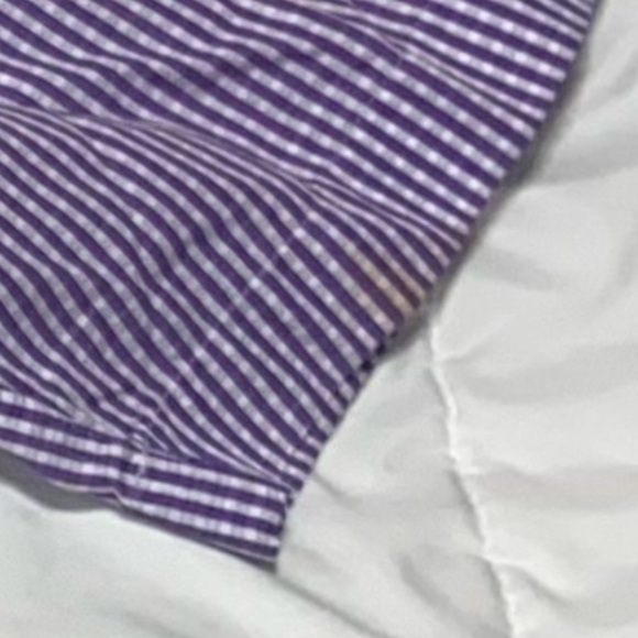 Peter Millar seaside finish Button Front short sleeve plaid shirt purple large - Picture 6 of 6